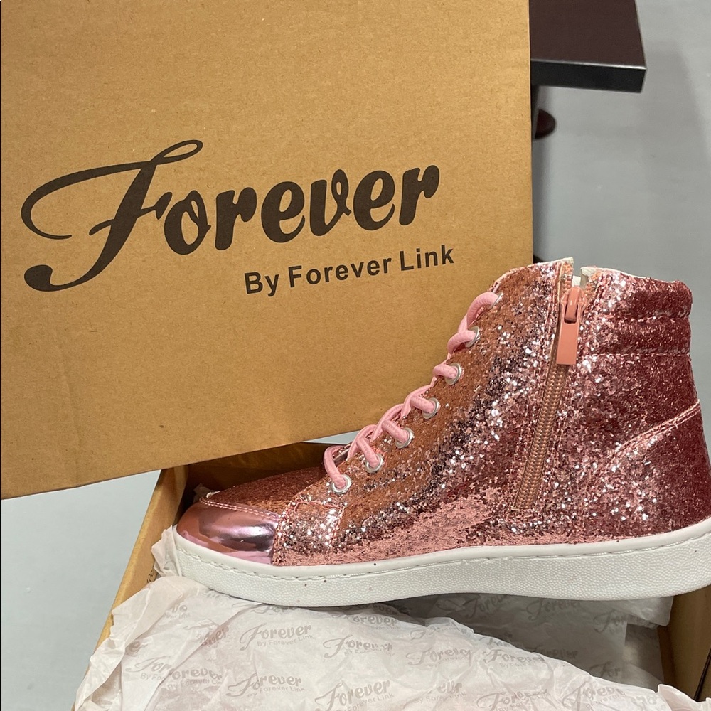Forever Link Rose Glitter High-Top Sneakers